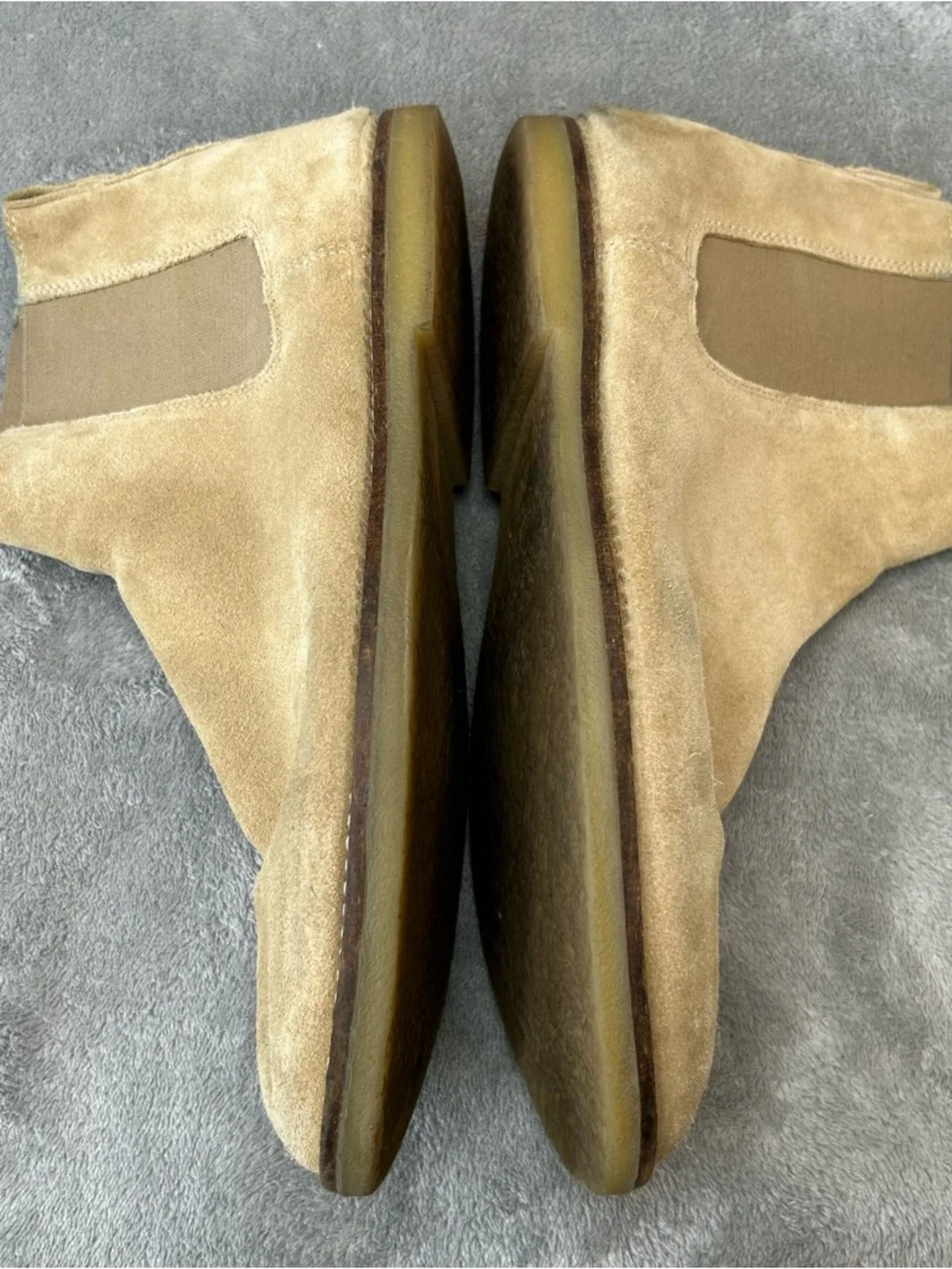 ZARA Tan Suede Chelsea‎ Boots Men’s Elastic Shoes Dress Up Shoes Size 10